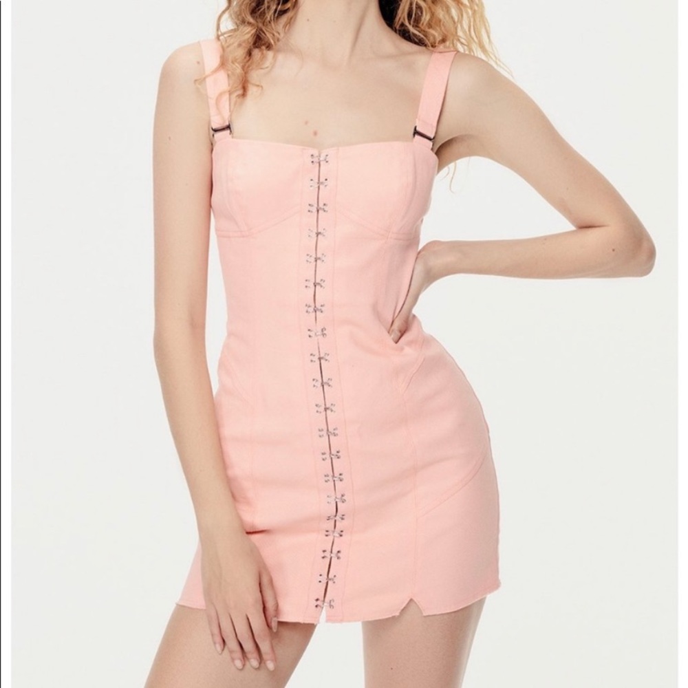 For Love and Lemons Monika Hook dress in peach